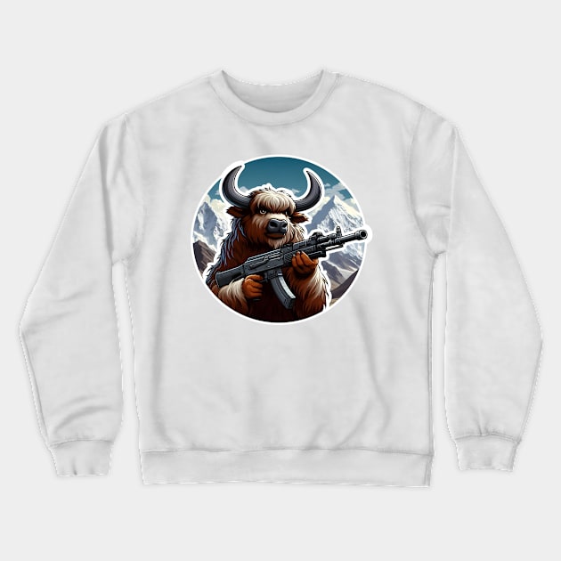 Tactical Yak Crewneck Sweatshirt by Rawlifegraphic